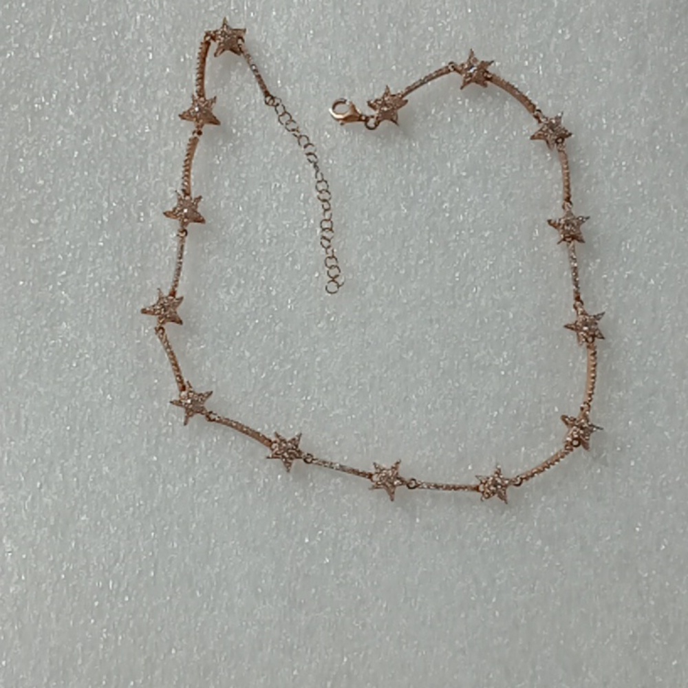 Rose Gold Color Stamped .925 Choker #349